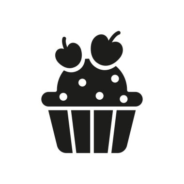 Cupcake simgesi vektör tasarımı şablonları basit ve modern konsept grafiği