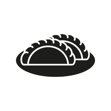 Empanada yiyecek içecek ikonu vektör temel tasarım basit ve modern konsept şablonları