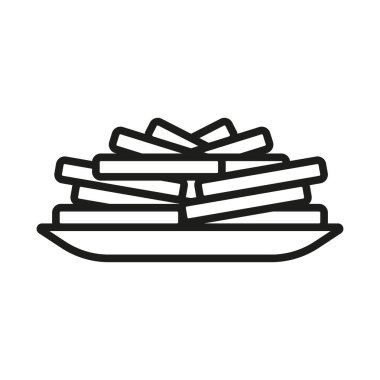 Kızarmış patates ikonu vektörü temel tasarım basit ve modern konsept grafik şablonlar