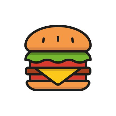 Hamburger ikonu vektör temel tasarım basit ve modern konsept şablonları