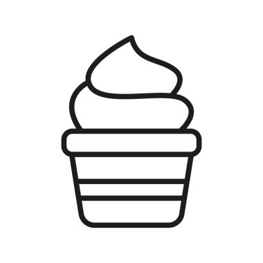 Dondurma ikonu vektör temel tasarım basit ve modern şablon kavramı