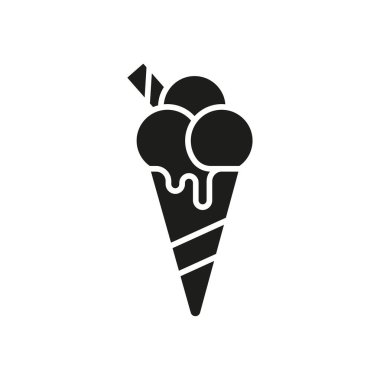 Dondurma ikonu vektör temel tasarım basit ve modern şablon kavramı