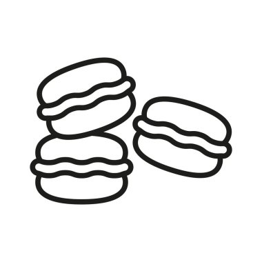 Macaroon yiyecek içecek ikonu vektör temel tasarım basit ve modern konsept şablonları