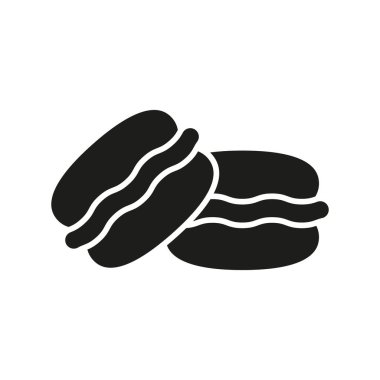 Macaroon yiyecek içecek ikonu vektör temel tasarım basit ve modern konsept şablonları