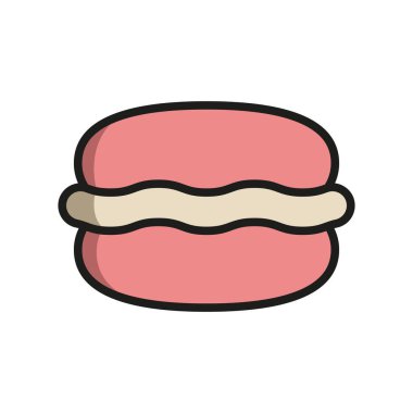 Macaroon yiyecek içecek ikonu vektör temel tasarım basit ve modern konsept şablonları