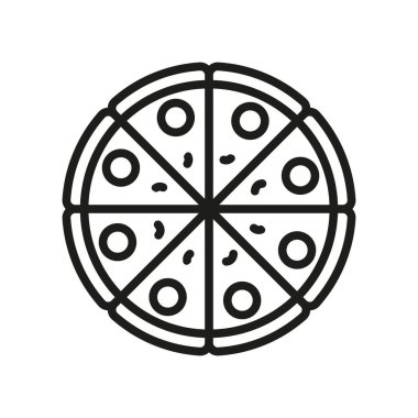 Pizza besin ikonu vektörü temel tasarım basit ve modern konsept şablonları