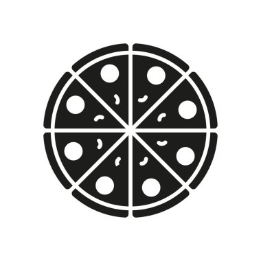 Pizza besin ikonu vektörü temel tasarım basit ve modern konsept şablonları