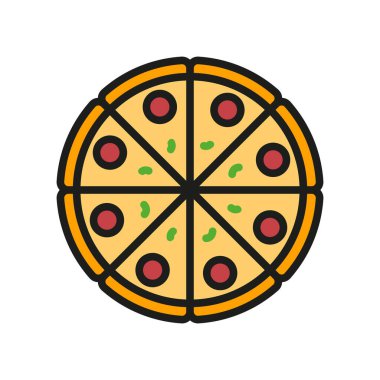 Pizza besin ikonu vektörü temel tasarım basit ve modern konsept şablonları