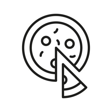 Pizza besin ikonu vektörü temel tasarım basit ve modern konsept şablonları