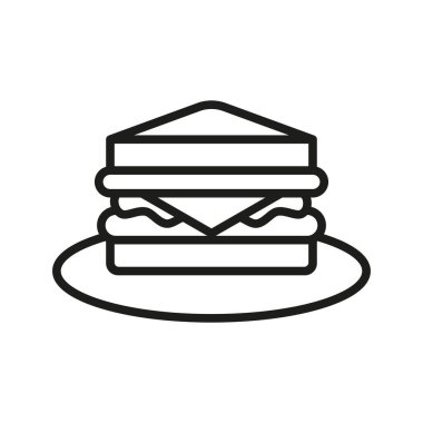 Sandviç yiyecek içecek ikonu vektör temel tasarım basit ve modern konsept şablonları
