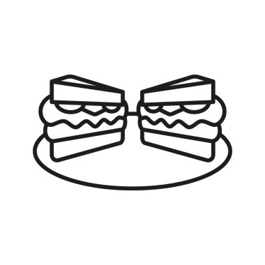 Sandviç yiyecek içecek ikonu vektör temel tasarım basit ve modern konsept şablonları