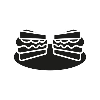 Sandviç yiyecek içecek ikonu vektör temel tasarım basit ve modern konsept şablonları