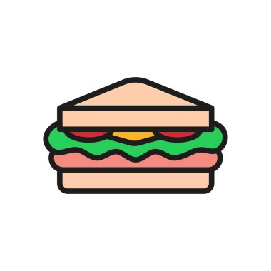 Sandviç yiyecek içecek ikonu vektör temel tasarım basit ve modern konsept şablonları