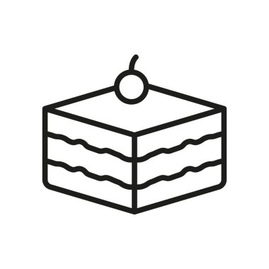 Tiramisu yiyecek içecek ikonu vektör temel tasarım basit ve modern konsept şablonları