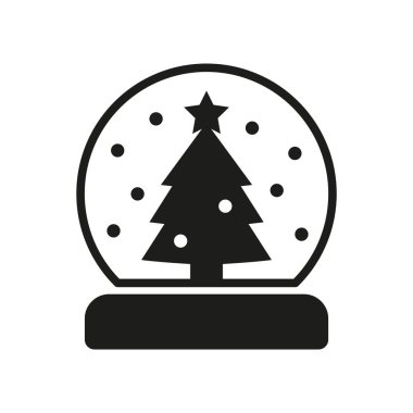 Kar küresi Noel ikonu vektörü temel tasarım basit ve modern konsept grafiği