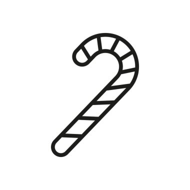 Şeker kamışı Noel ikonu vektörü temel tasarım basit ve modern konsept grafik