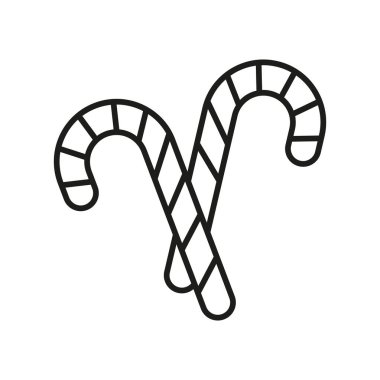 Şeker kamışı Noel ikonu vektörü temel tasarım basit ve modern konsept grafik