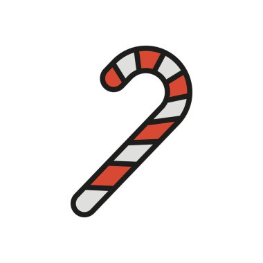 Şeker kamışı Noel ikonu vektörü temel tasarım basit ve modern konsept grafik