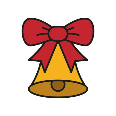 Noel çanı simgesi vektör temel tasarım basit ve modern konsept grafik