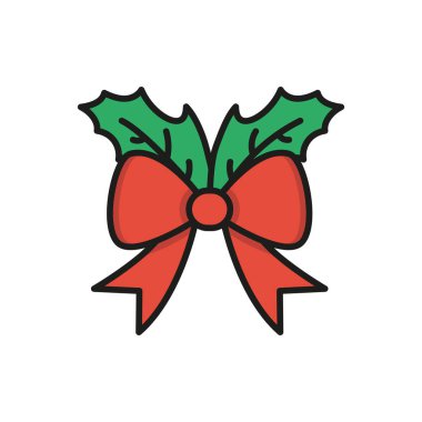 Noel yayı ikonu vektörü temel tasarım basit ve modern konsept grafik