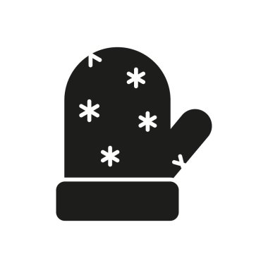 Noel eldiveni ikonu vektör temel tasarım basit ve modern konsept grafik