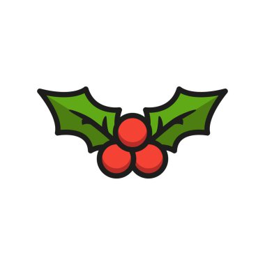 Holly Noel ikonu vektörü temel tasarım basit ve modern grafik