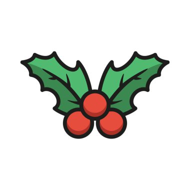 Holly Noel ikonu vektörü temel tasarım basit ve modern grafik