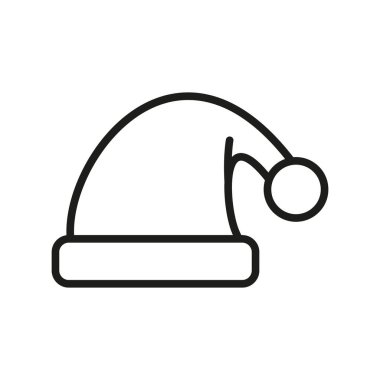 Noel Baba şapkası ikon vektör tasarımı basit ve modern konsept