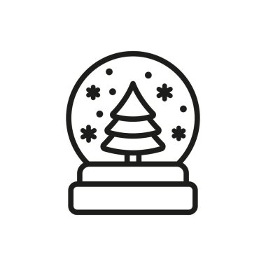 Kar küresi Noel ikonu vektörü temel tasarım basit ve modern konsept grafiği