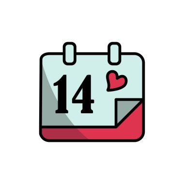 Advent takvimi sevgililer günü simgesi vektör temel tasarım basit ve modern konsept grafiği