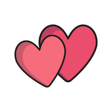 Kalp Sevgililer Günü ikonu vektörü temel tasarım basit ve modern konsept grafik