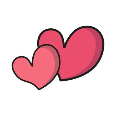Kalp Sevgililer Günü ikonu vektörü temel tasarım basit ve modern konsept grafik