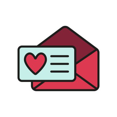 Valentine kart ikonu vektör temel tasarım basit ve modern konsept grafik