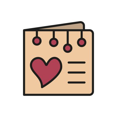 Valentine kart ikonu vektör temel tasarım basit ve modern konsept grafik