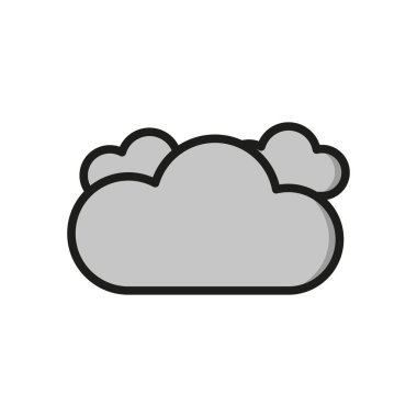 Bulutlu hava ikonu vektörü temel tasarım basit ve modern konsept şablonu
