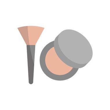 Pudra ponponu güzelliği simge vektörü temel tasarım basit ve modern konsept grafiği oluşturur