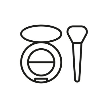 Pudra kırmızısı makyaj ikonu vektör temel tasarım basit ve modern konsept grafik