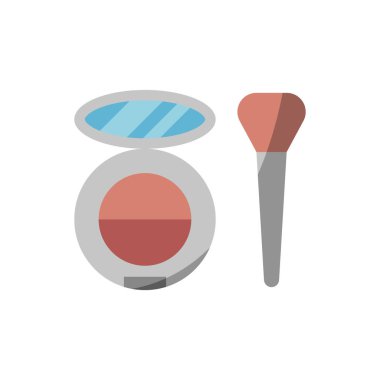 Pudra kırmızısı makyaj ikonu vektör temel tasarım basit ve modern konsept grafik