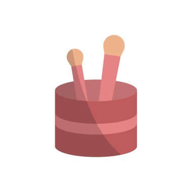 Makyaj fırçası seti makyaj ikonu vektör temel tasarım basit ve modern konsept grafik