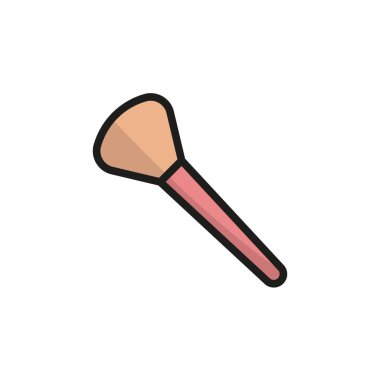 Makyaj fırçası güzellik ikonu vektörü temel tasarım basit ve modern konsept grafik