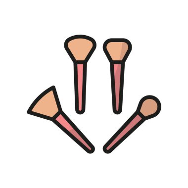 Makyaj fırçası güzellik ikonu vektörü temel tasarım basit ve modern konsept grafik