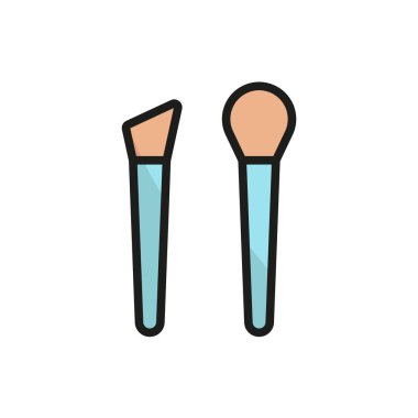Makyaj fırçası güzellik ikonu vektörü temel tasarım basit ve modern konsept grafik