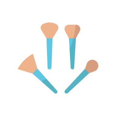 Makyaj fırçası güzellik ikonu vektörü temel tasarım basit ve modern konsept grafik