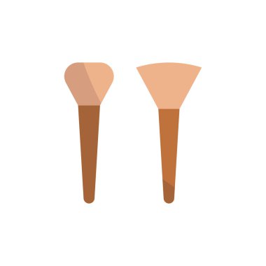 Makyaj fırçası güzellik ikonu vektörü temel tasarım basit ve modern konsept grafik