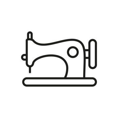 Dikiş makinesi moda ikonu vektör temel tasarım basit ve modern konsept grafik