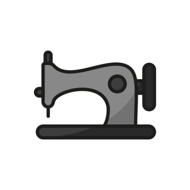 Dikiş makinesi moda ikonu vektör temel tasarım basit ve modern konsept grafik