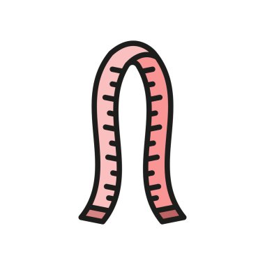 Mezura moda ikonu vektör temel tasarım basit ve modern konsept grafiği ölçülüyor