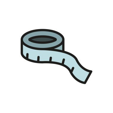 Mezura moda ikonu vektör temel tasarım basit ve modern konsept grafiği ölçülüyor