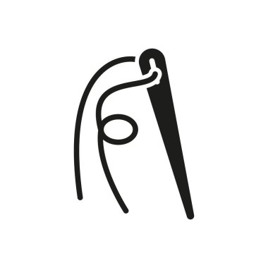 İğne ve iplik moda ikonu vektör temel tasarım basit ve modern konsept grafik