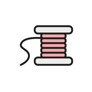 İğne ve iplik moda ikonu vektör temel tasarım basit ve modern konsept grafik